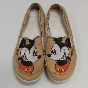 Crocs Canvas Mickey Mouse Loafer Shoes S 7 W